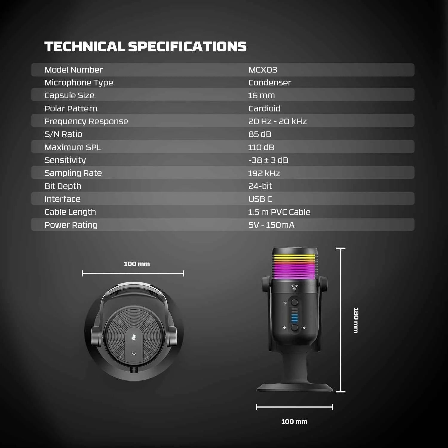 Mcx03 leviosa max condenser microphone - streaming