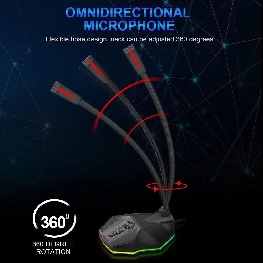 Redragon gm99 stix usb microphone with rgb lighting - streaming