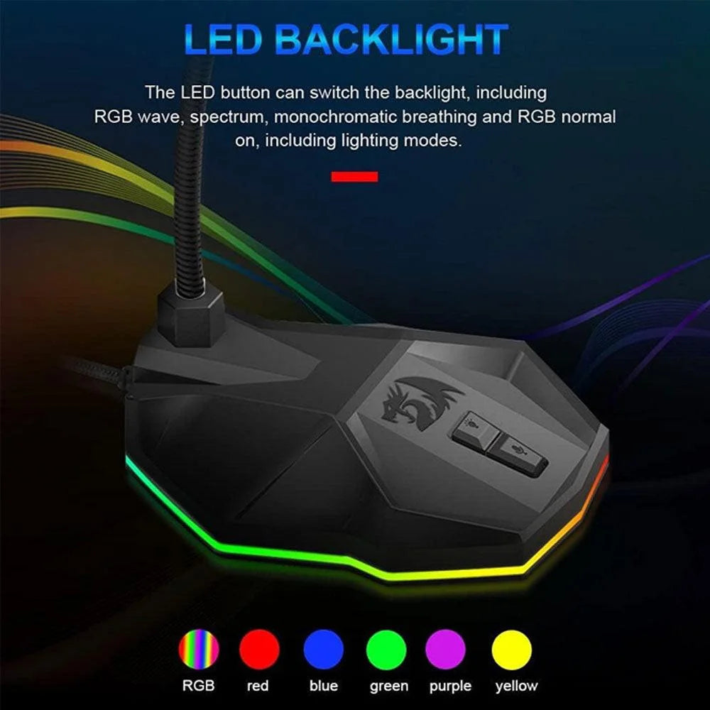 Redragon gm99 stix usb microphone with rgb lighting - streaming