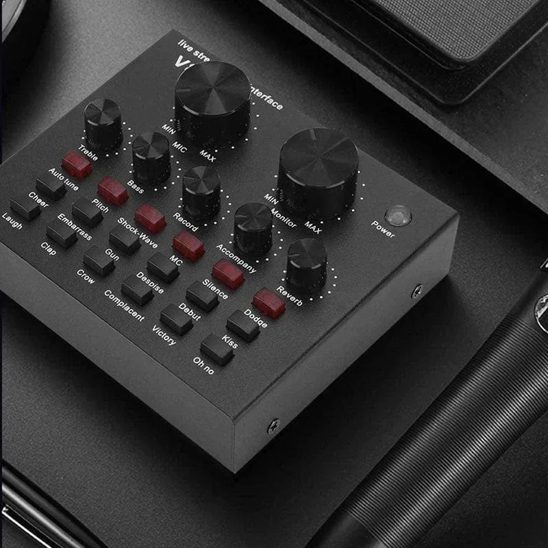 Sound card v8 mixer bluetooth soundcard v8 audio soundcard - microphones
