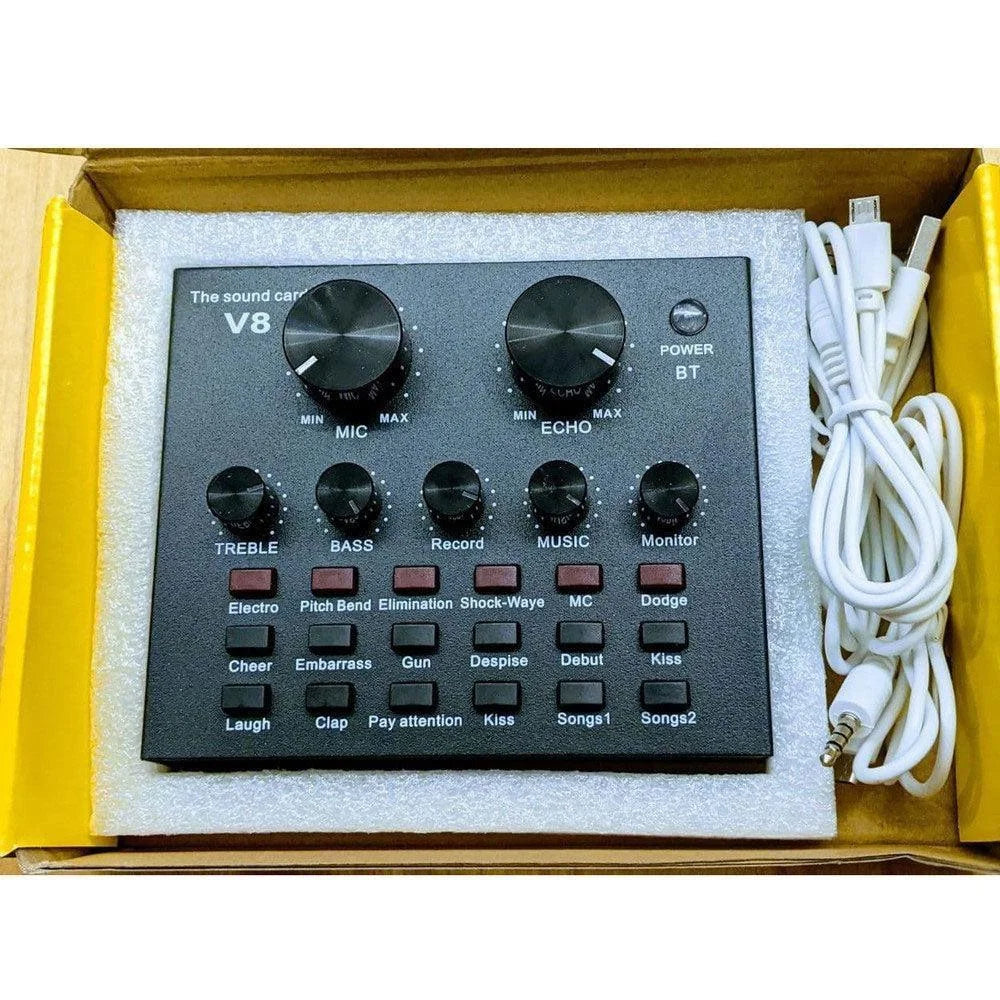 Sound card v8 mixer bluetooth soundcard v8 audio soundcard - audio | speakers