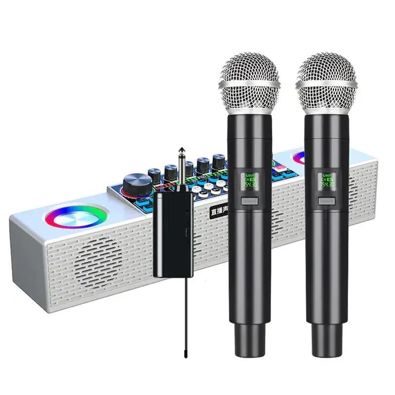 Wireless live singing sound card audio all-in-one machine - microphones