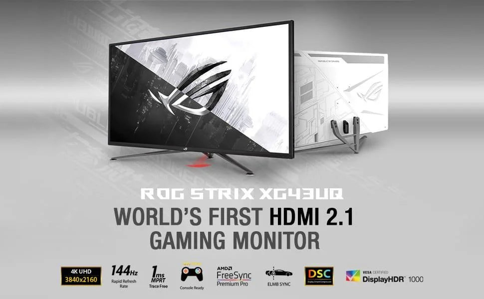 Asus rog strix xg43uq 43” 4k hdr dsc 144hz 1ms - pc hardware