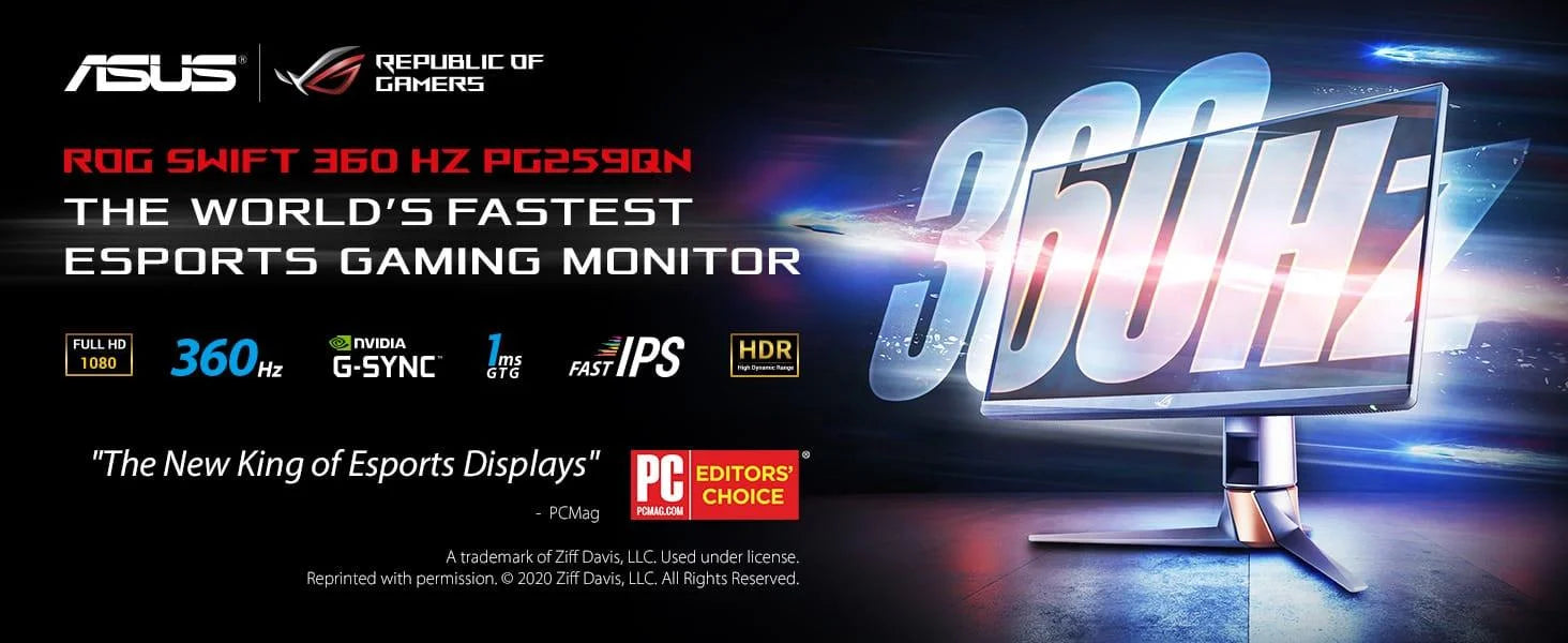 Asus rog swift 360hz pg259qn 24.5” fast ips 1ms - pc hardware