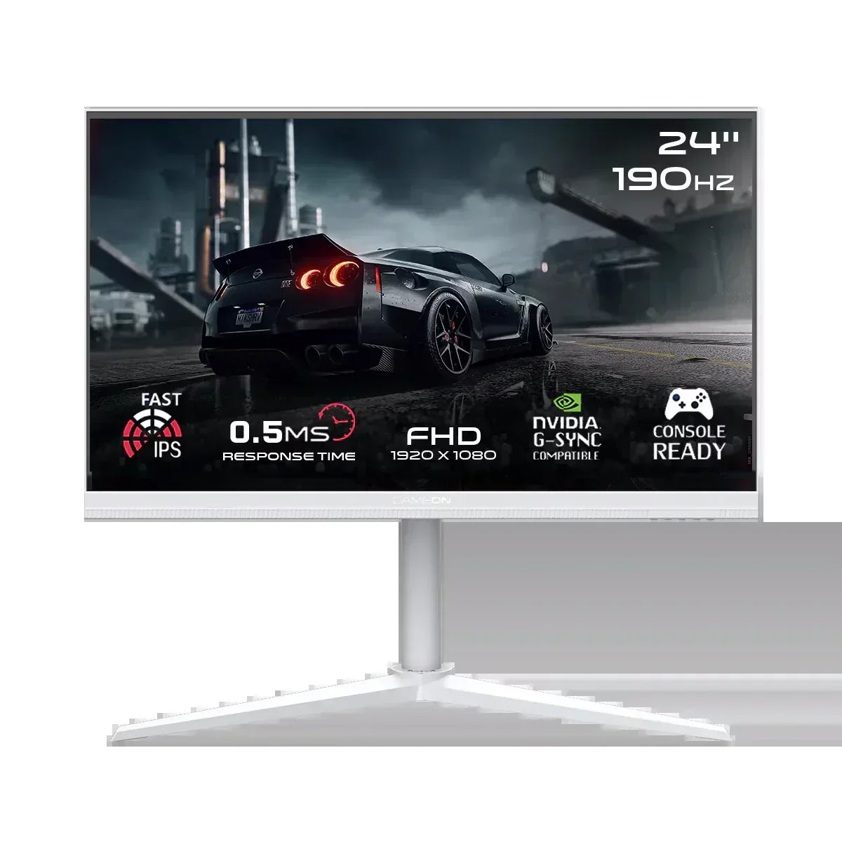 Gameon goa24fhd190ips artic pro series 24 inch fhd 190hz mprt 0.5ms fast ips gaming monitor (support ps5) - white