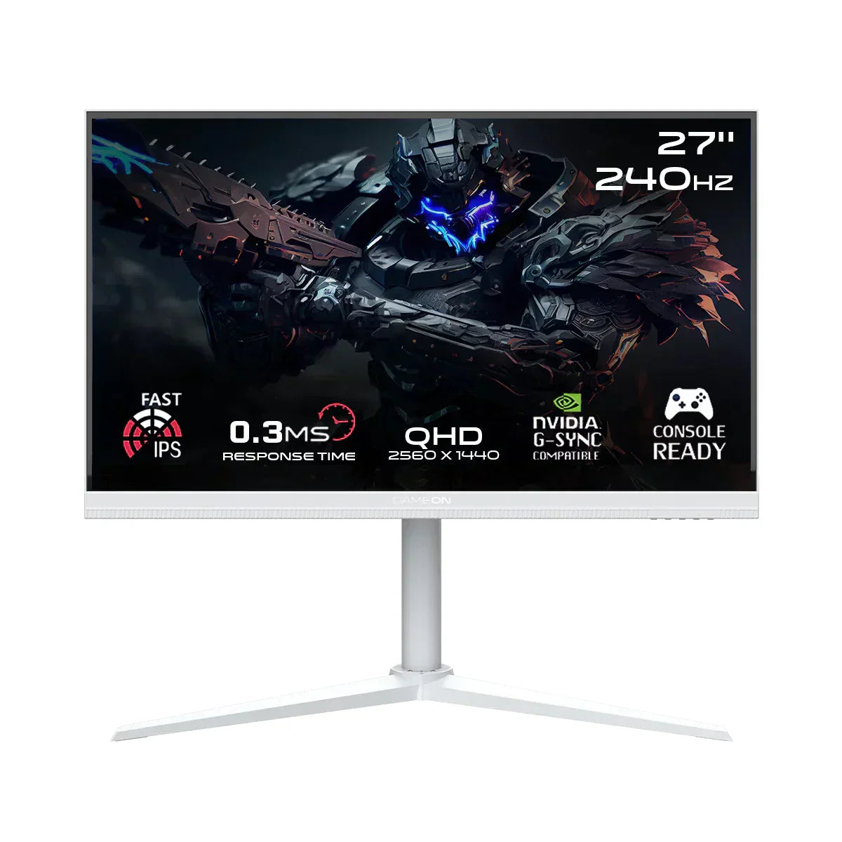 Gameon goa27qhd240ips 2k artic pro series 27 inch qhd 240hz mprt 0.3ms fast ips gaming monitor (support ps5) – white