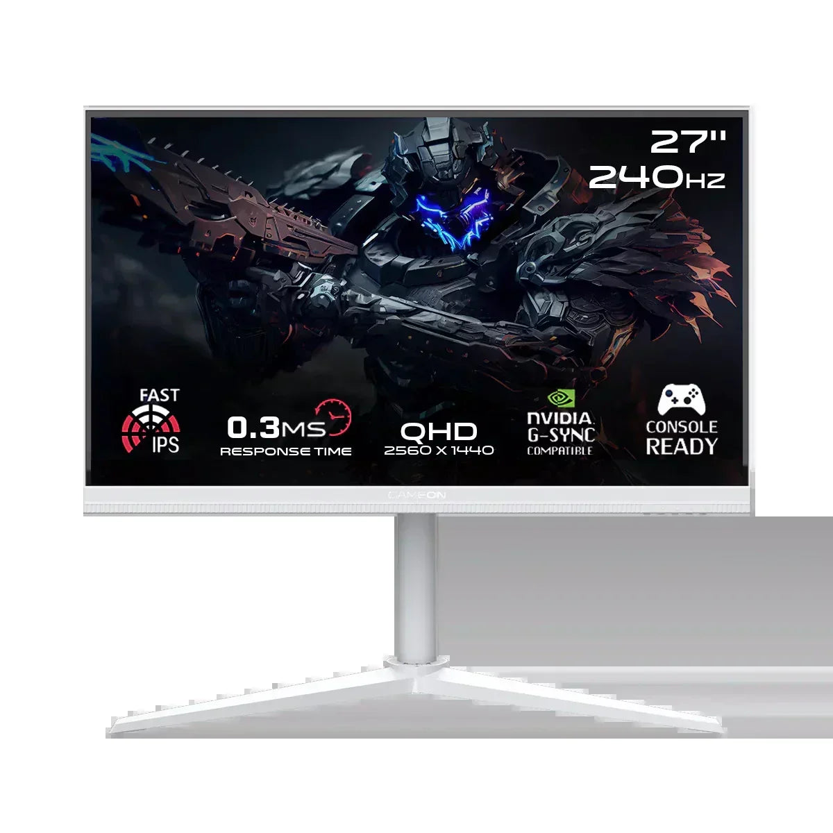 Gameon goa27qhd240ips 2k artic pro series 27 inch qhd 240hz mprt 0.3ms fast ips gaming monitor (support ps5) - white
