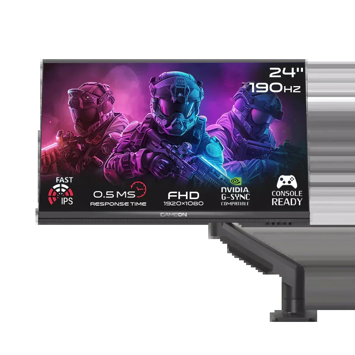 Gameon gom24fhd190ips midnight pro x series 24 inch fhd 190hz mprt 0.5ms fast ips gaming monitor (support ps5)