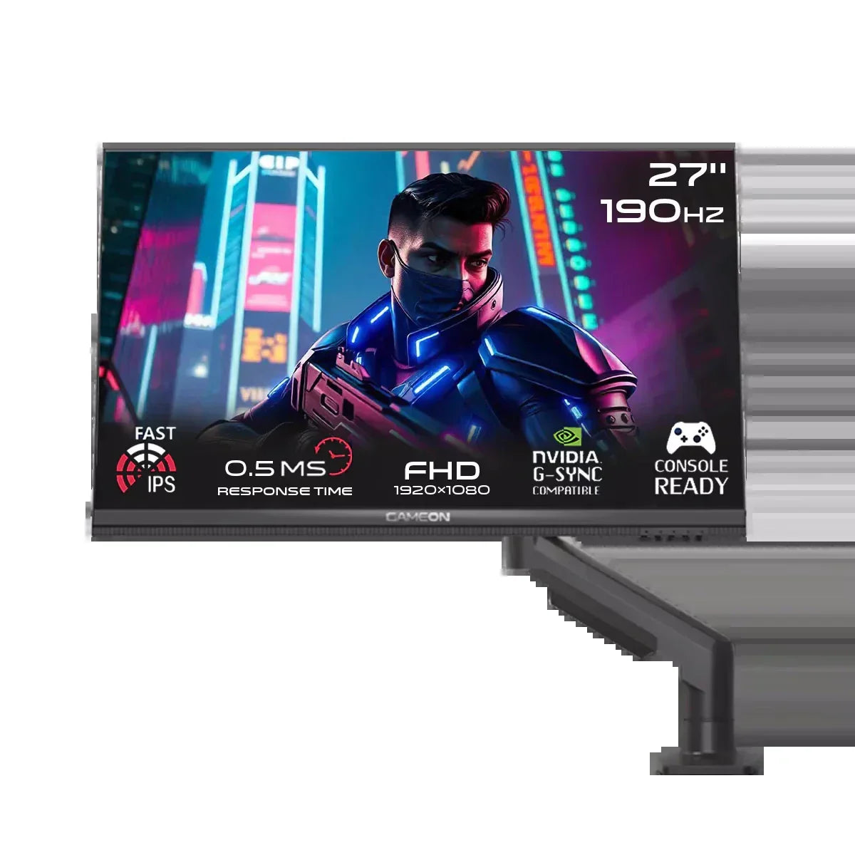Gameon gom27fhd190ips midnight pro x series 27’’ fhd 190hz mprt 0.5ms fast ips gaming monitor (support ps5) with stand