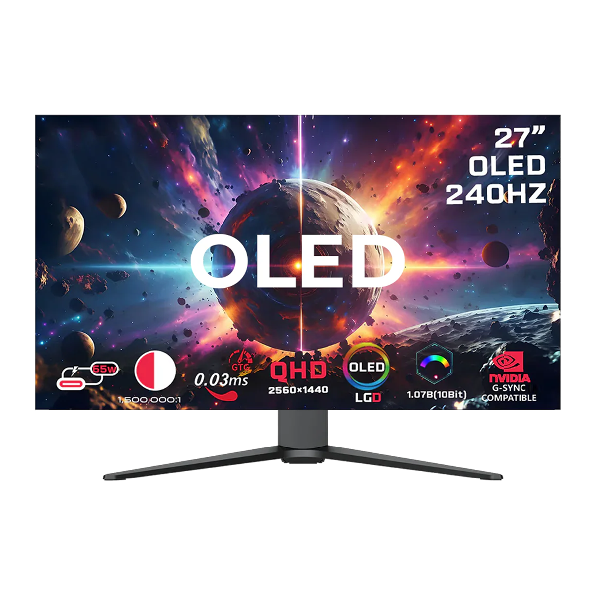 Gameon signature x series 27’’ oled qhd 240hz 0.03ms hdmi 2.1,gaming monitor (supports ps5) - monitors