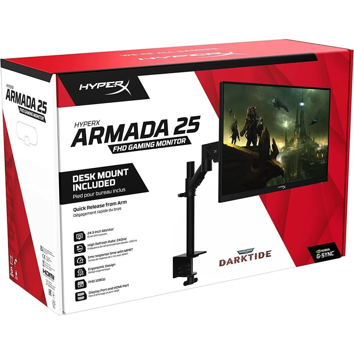 Hyperx armada 25 ips full hd 240hz refresh rate 1ms - pc hardware