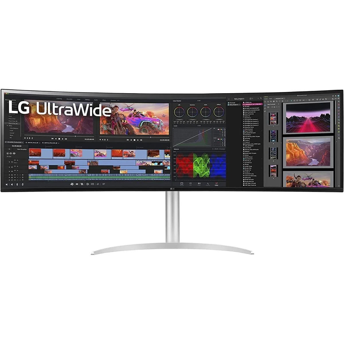 Lg 49wq95c-w 49’’ curved ultrawide nano ips 5k 144hz hdr 400 hdmi 2.1 g-sync® compatible adjustable stand w/ speakers