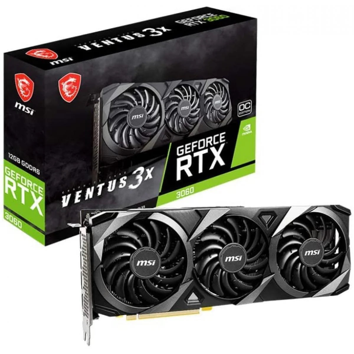 Msi geforce rtx 3060 ventus 3x oc 12gb gddr6 192-bit - pc hardware