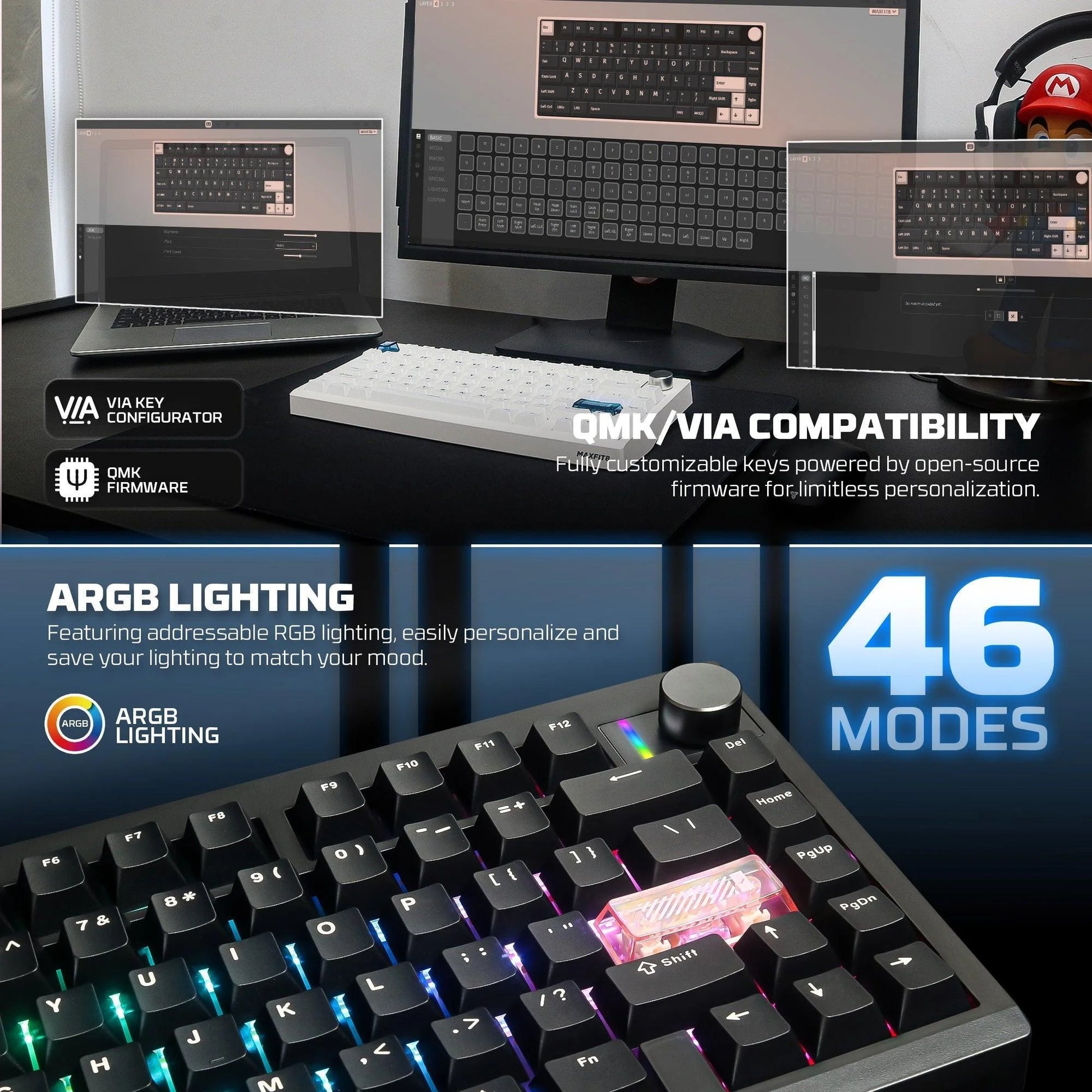Fantech mk921 maxfit8 qmk mechanical keyboard - keyboard