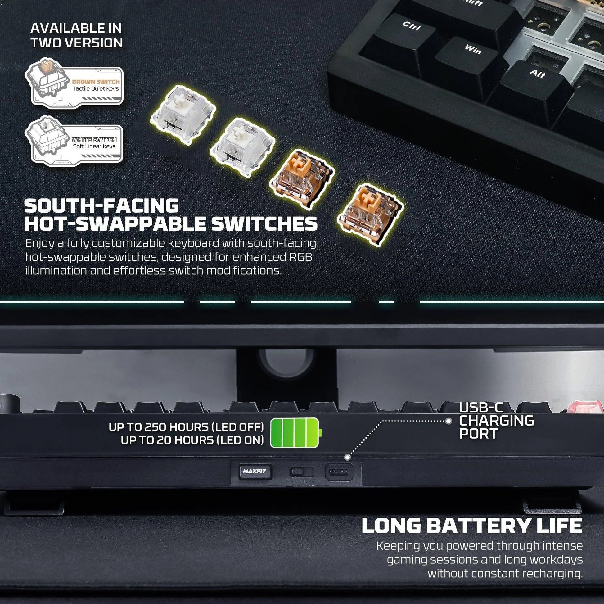 Fantech mk921 maxfit8 qmk mechanical keyboard - keyboard