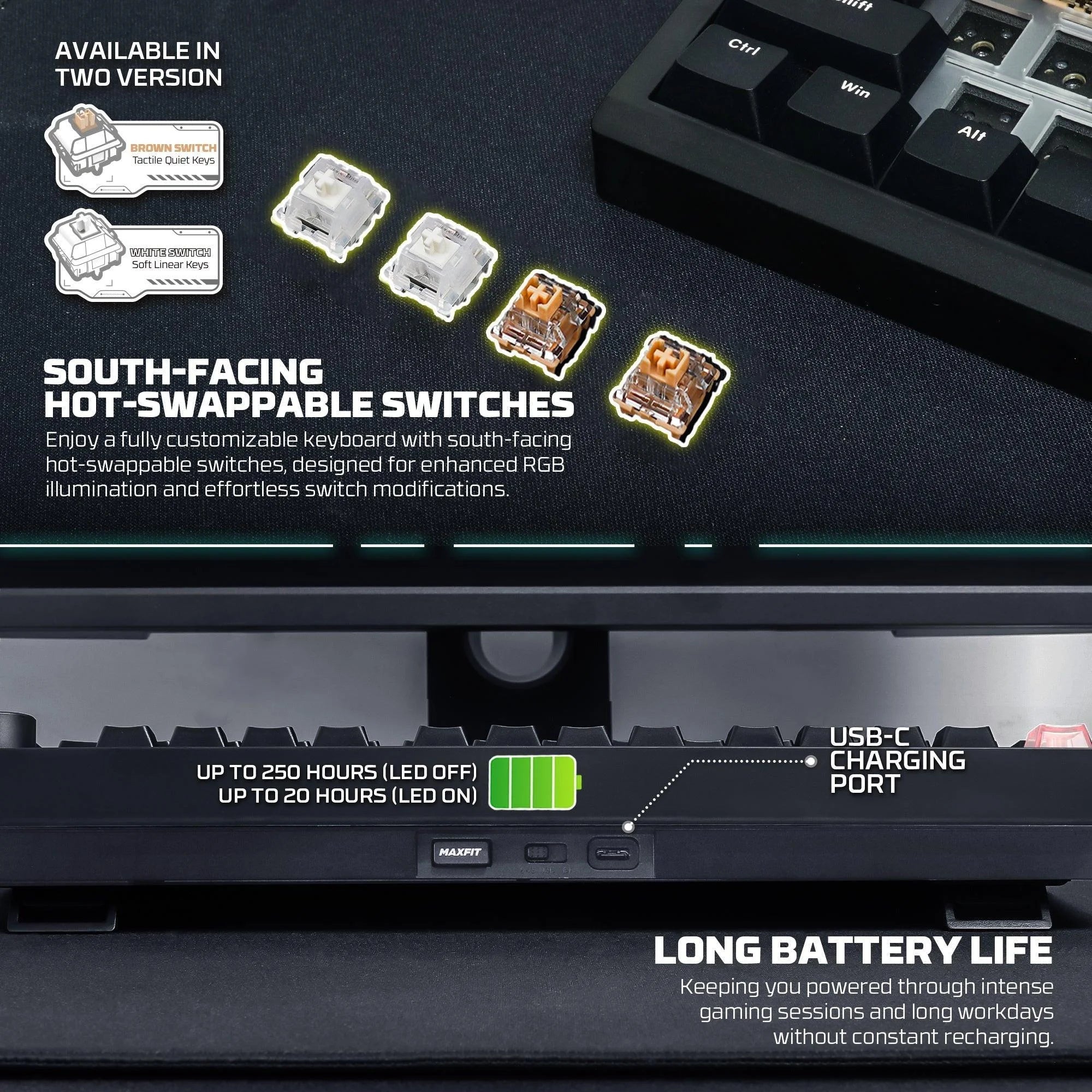 Fantech mk921 maxfit8 qmk mechanical keyboard - keyboard