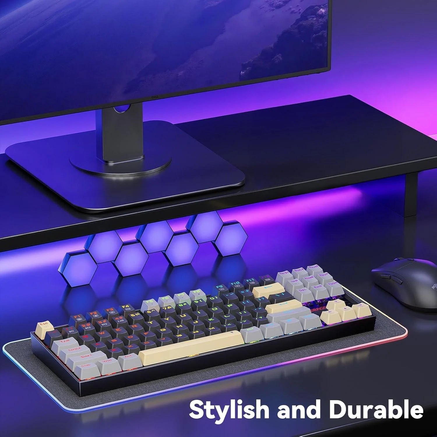 Redragon k552 mechanical gaming keyboard 87-key compact (eclipse gilded) - keyboard