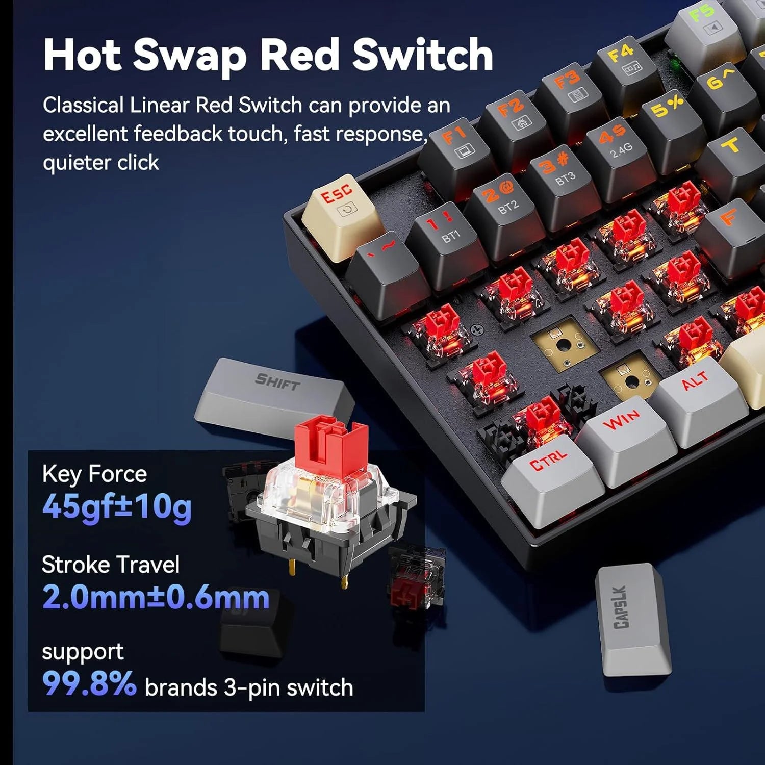 Redragon k552 mechanical gaming keyboard 87-key compact (eclipse gilded) - keyboard