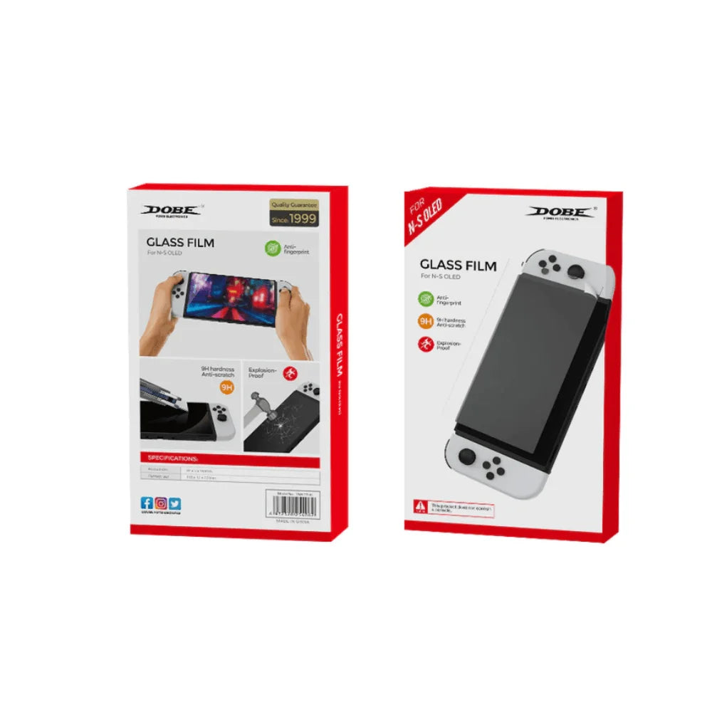 Dobe glass film for n-s oled tns-1156 (2 pcs) - console | nintendo essentials