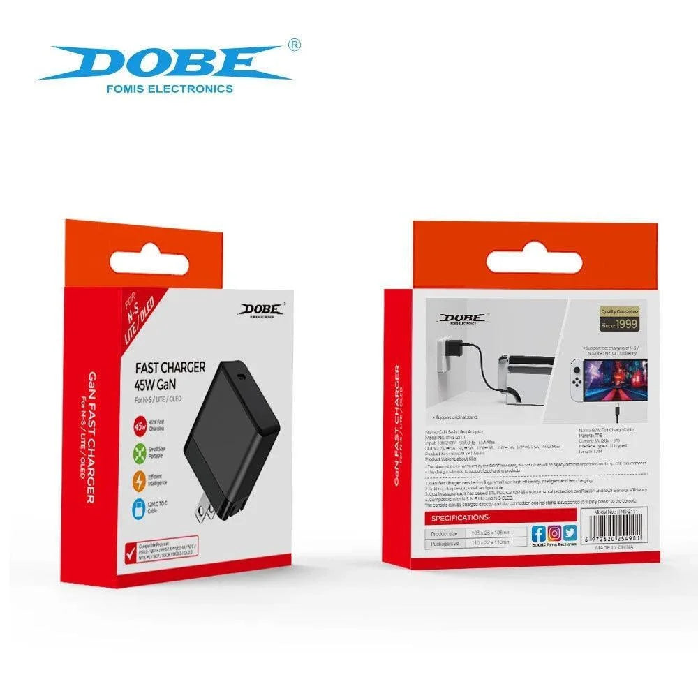 Dobe itns-2111 fast charger 45w gan for n-s/lite/oled - console | nintendo essentials