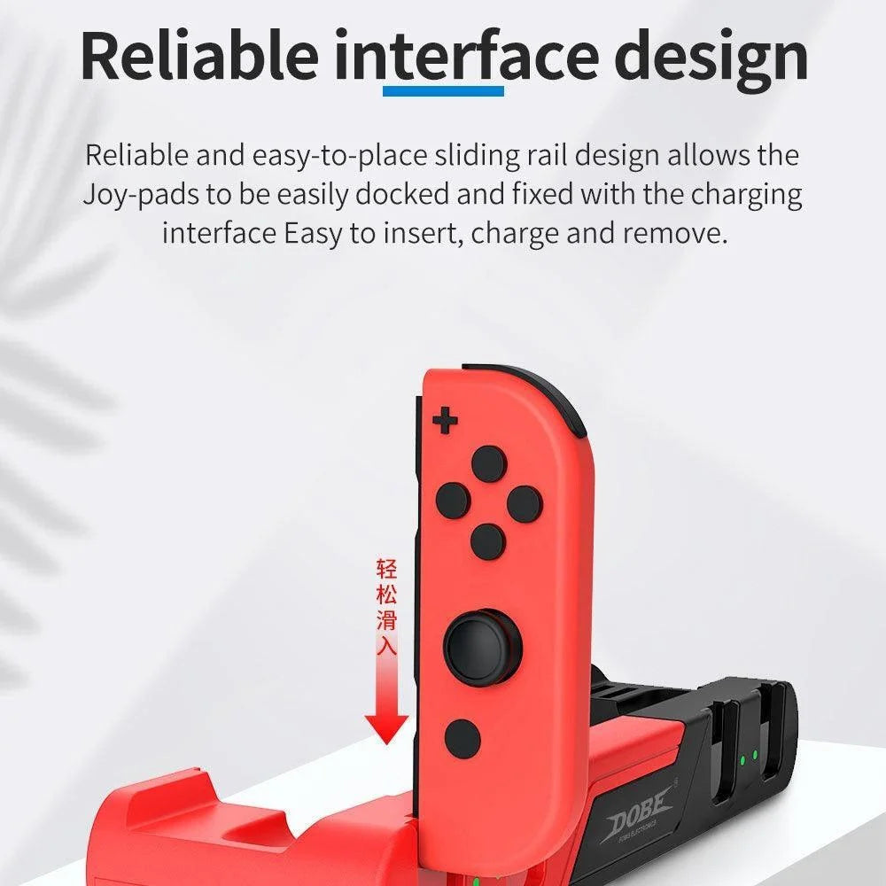 Dobe tns-0122 charging dock 6 in 1 for n-s - console | nintendo essentials