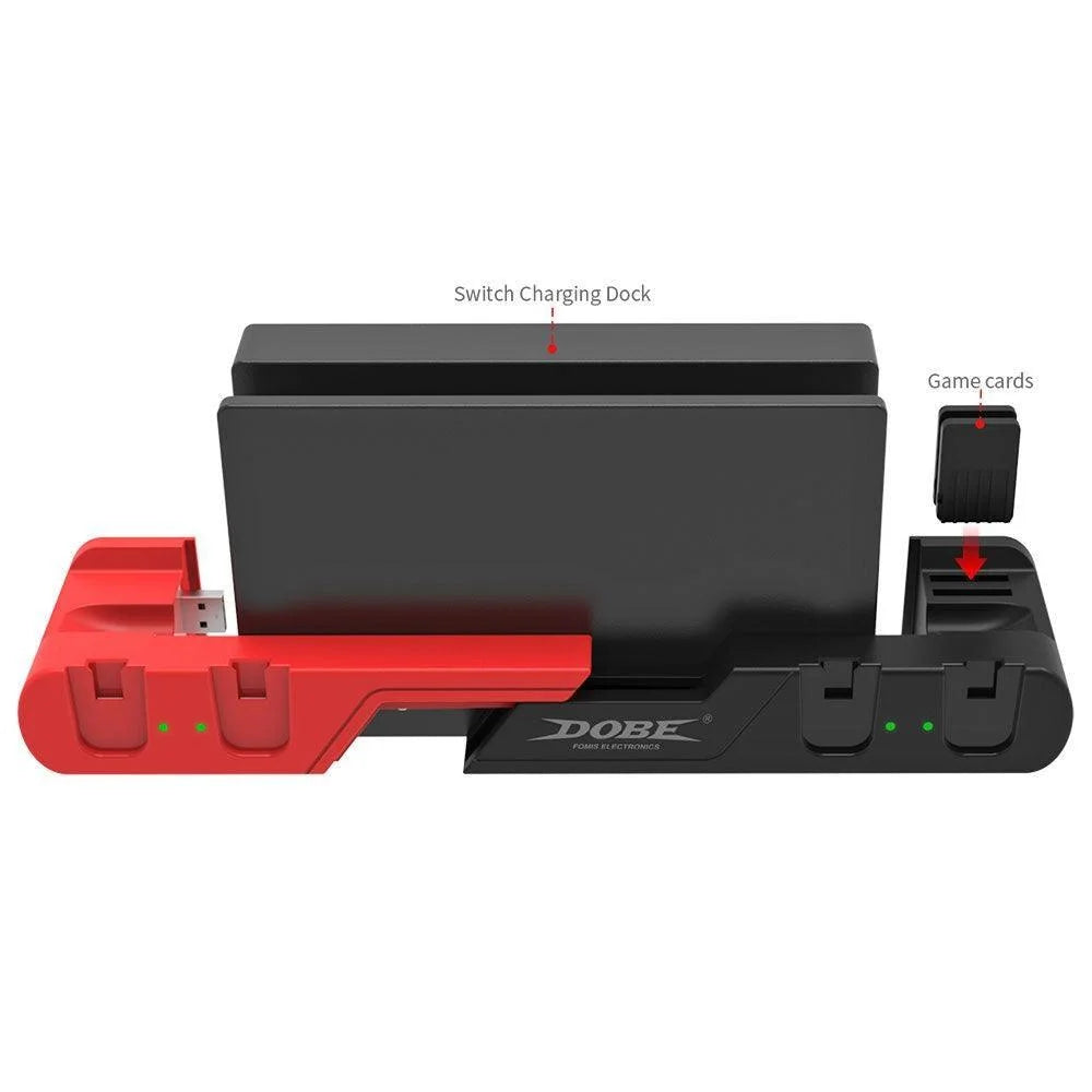 Dobe tns-0122 charging dock 6 in 1 for n-s - console | nintendo essentials