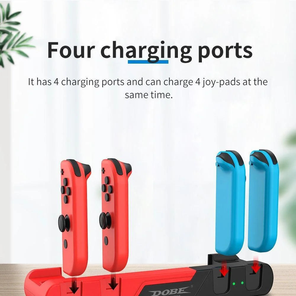 Dobe tns-0122 charging dock 6 in 1 for n-s - console | nintendo essentials