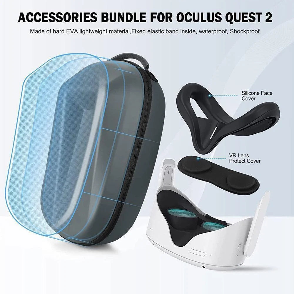 Travel case for oculus quest 2 halo strap - console | oculus essentials