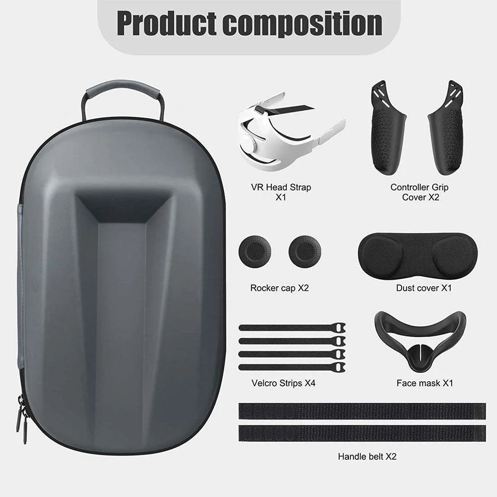 Travel case for oculus quest 2 halo strap - console | oculus essentials