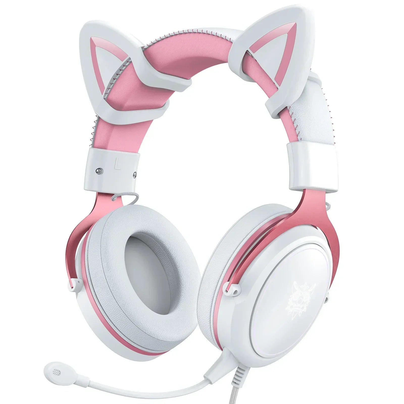 Onikuma x10 pink cat ears stereo noise cancellation gaming headset - headsets