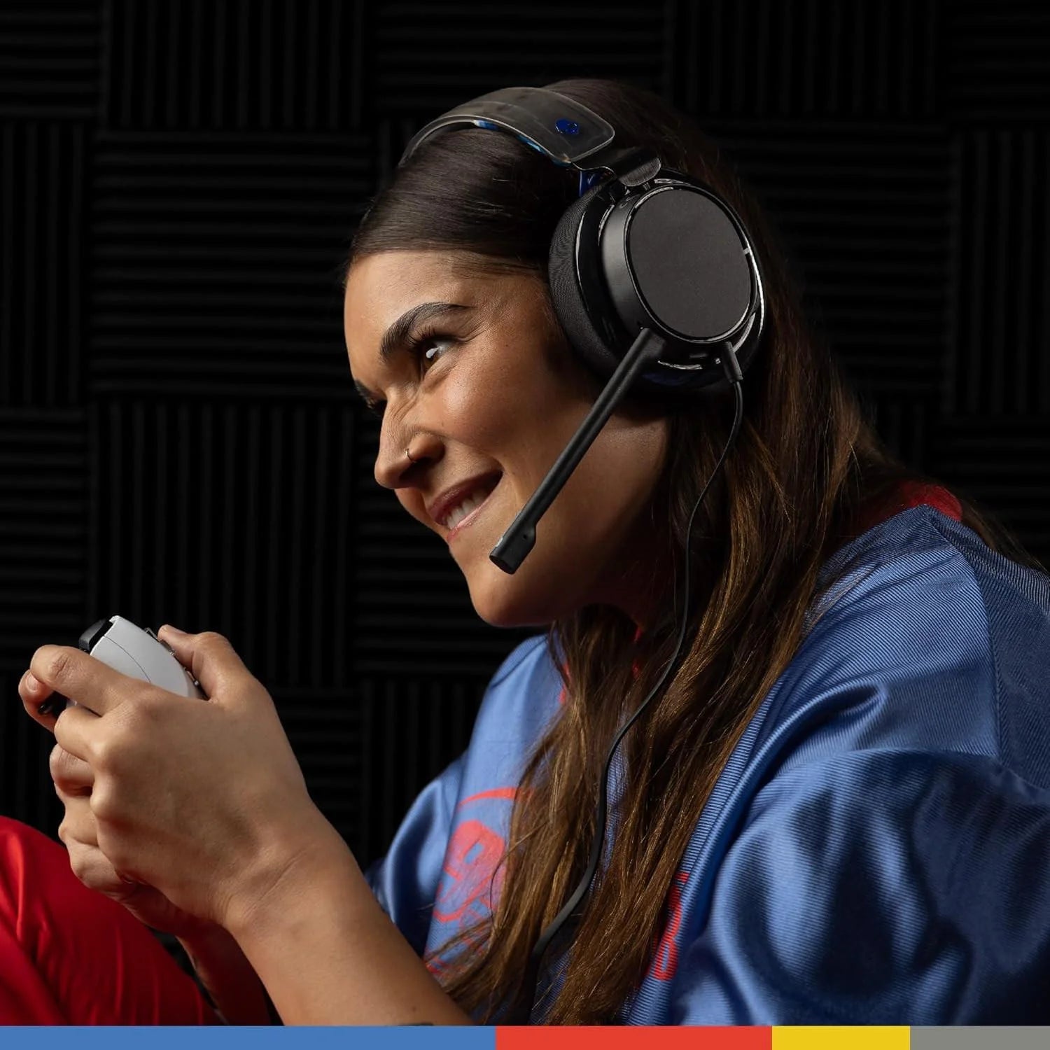 Skullcandy slyr pro wired over-ear gaming headset - blue digi hype - headsets