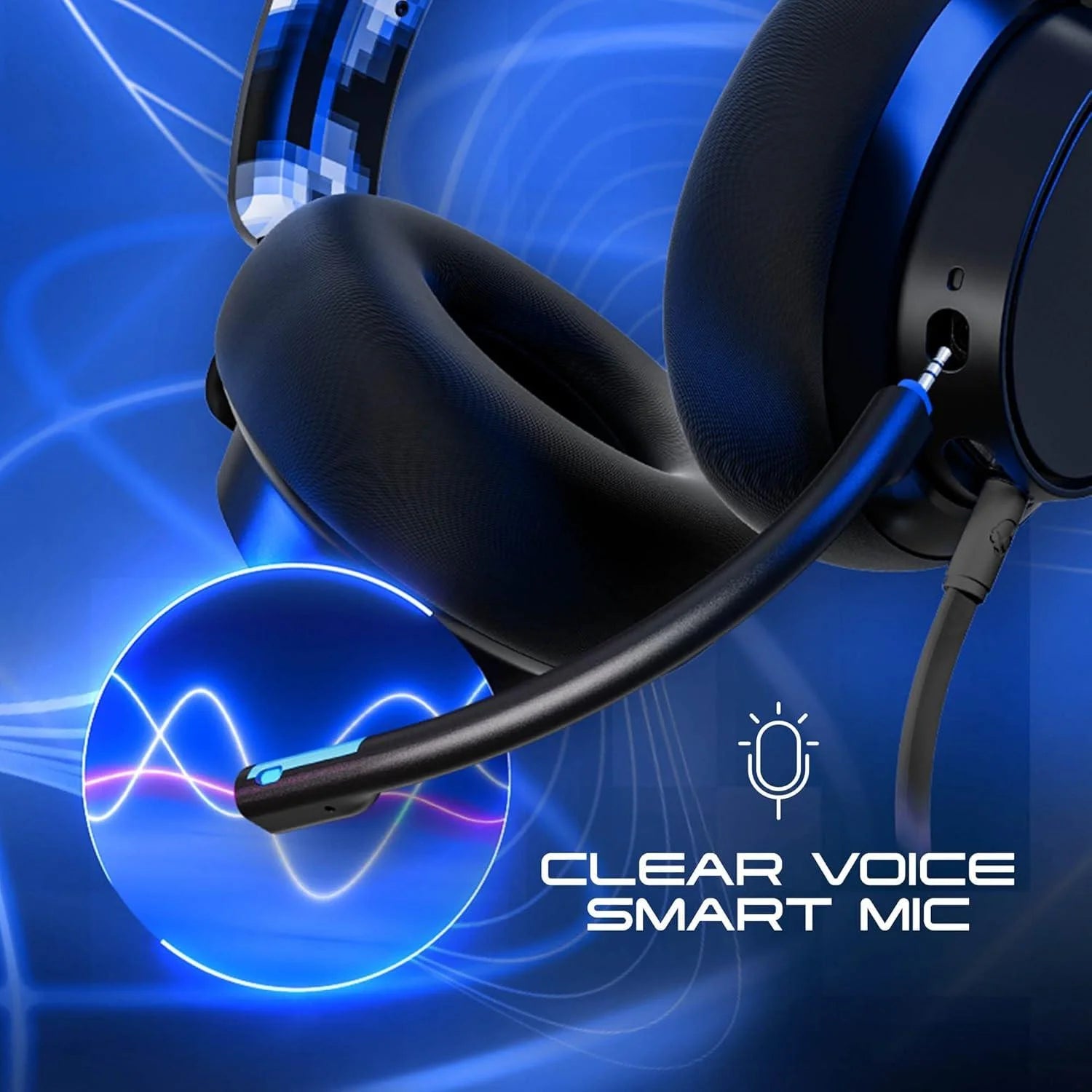 Skullcandy slyr pro wired over-ear gaming headset - blue digi hype - headsets