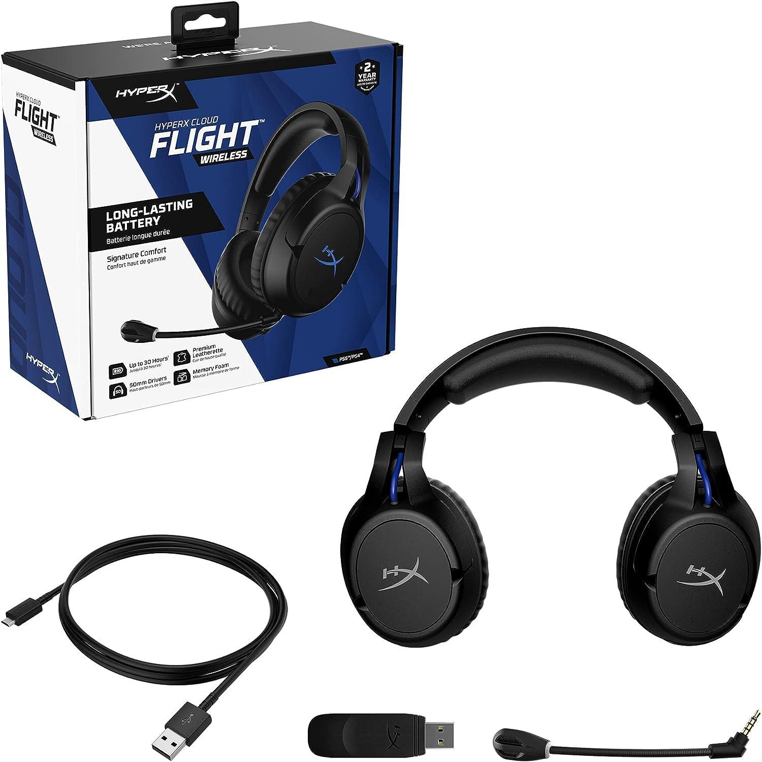 Hyperx cloud flight – wireless gaming headset for ps5 and ps4 up to 30-hour battery - playstation headsets & accessories