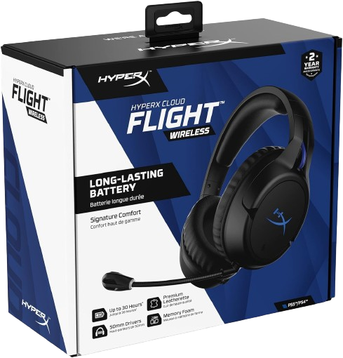 Hyperx cloud flight – wireless gaming headset for ps5 and ps4 up to 30-hour battery - playstation headsets & accessories