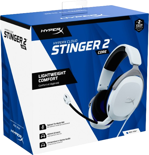Hyperx cloud stinger 2 core gaming headsets ps4 & ps5 - white - headsets