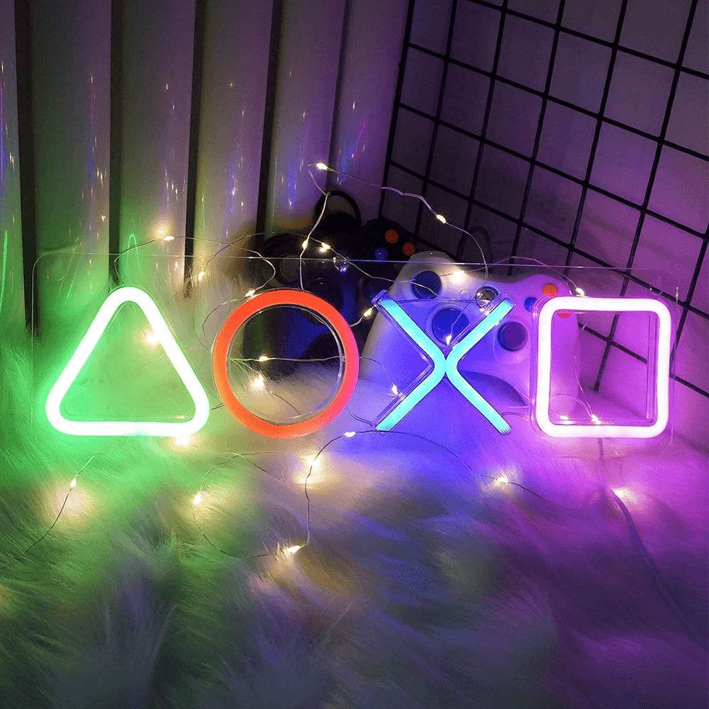 Playstation Icon Neon Sign Led - Gameonjo