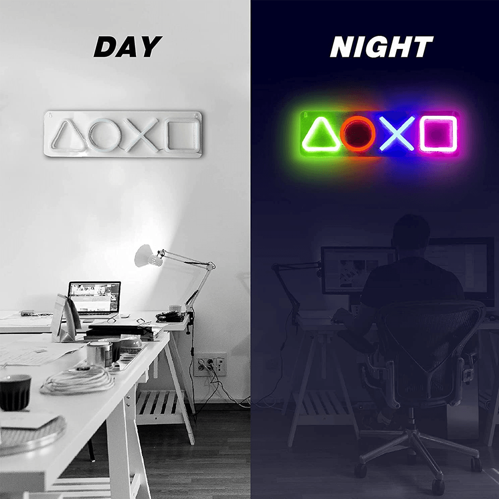 Playstation Icon Neon Sign Led - Gameonjo