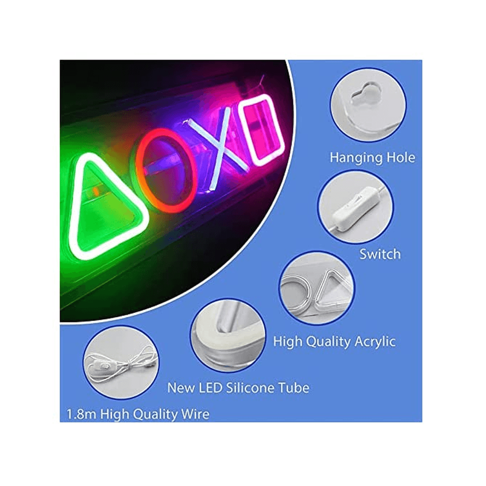 Playstation Icon Neon Sign Led - Gameonjo
