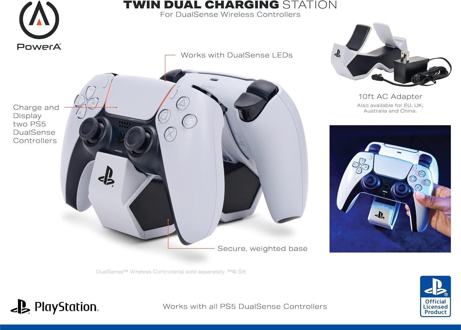 Powera twin charging station for dualsense ps5 - playstation headsets & accessories