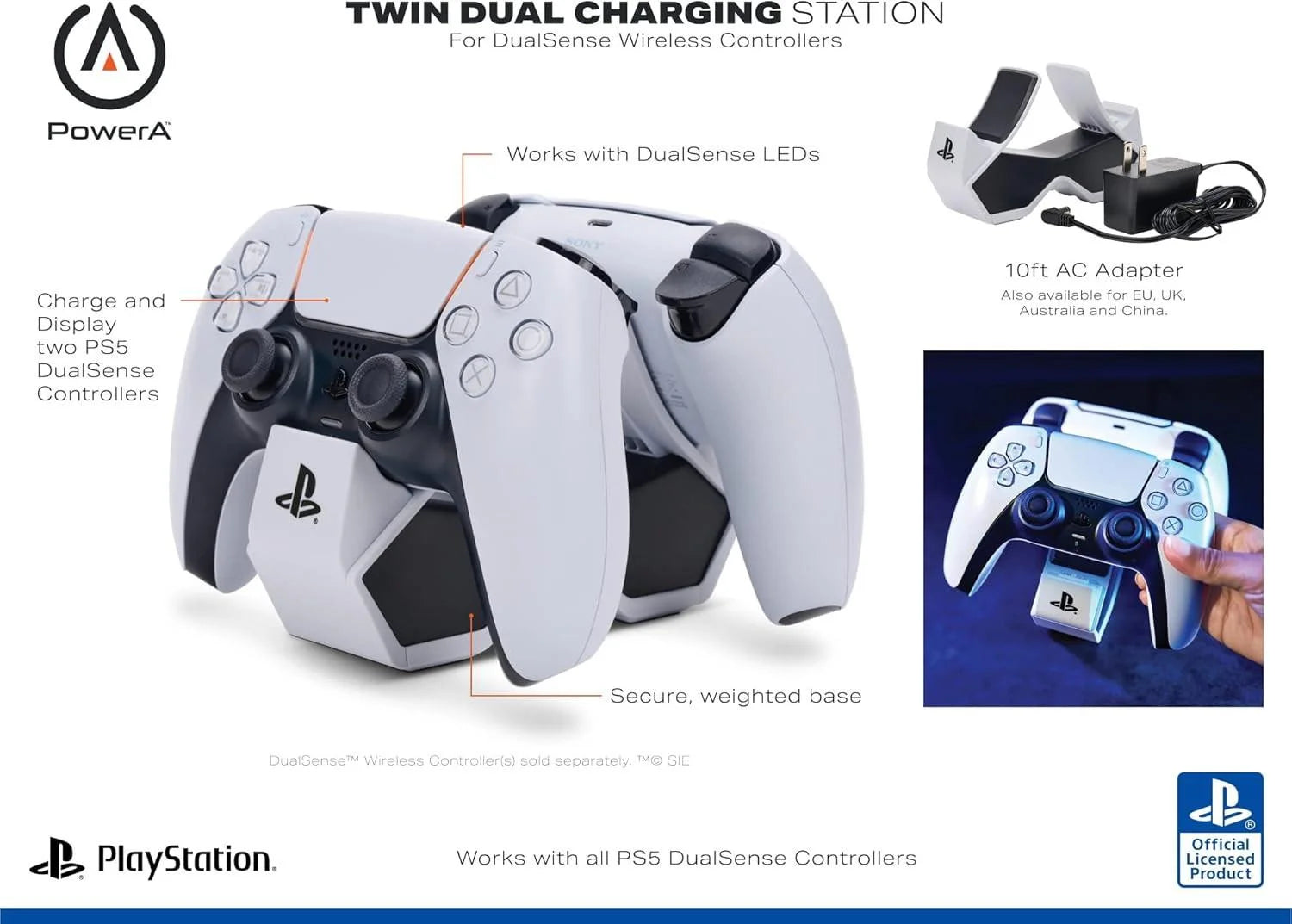 Powera twin charging station for dualsense ps5 - playstation headsets & accessories