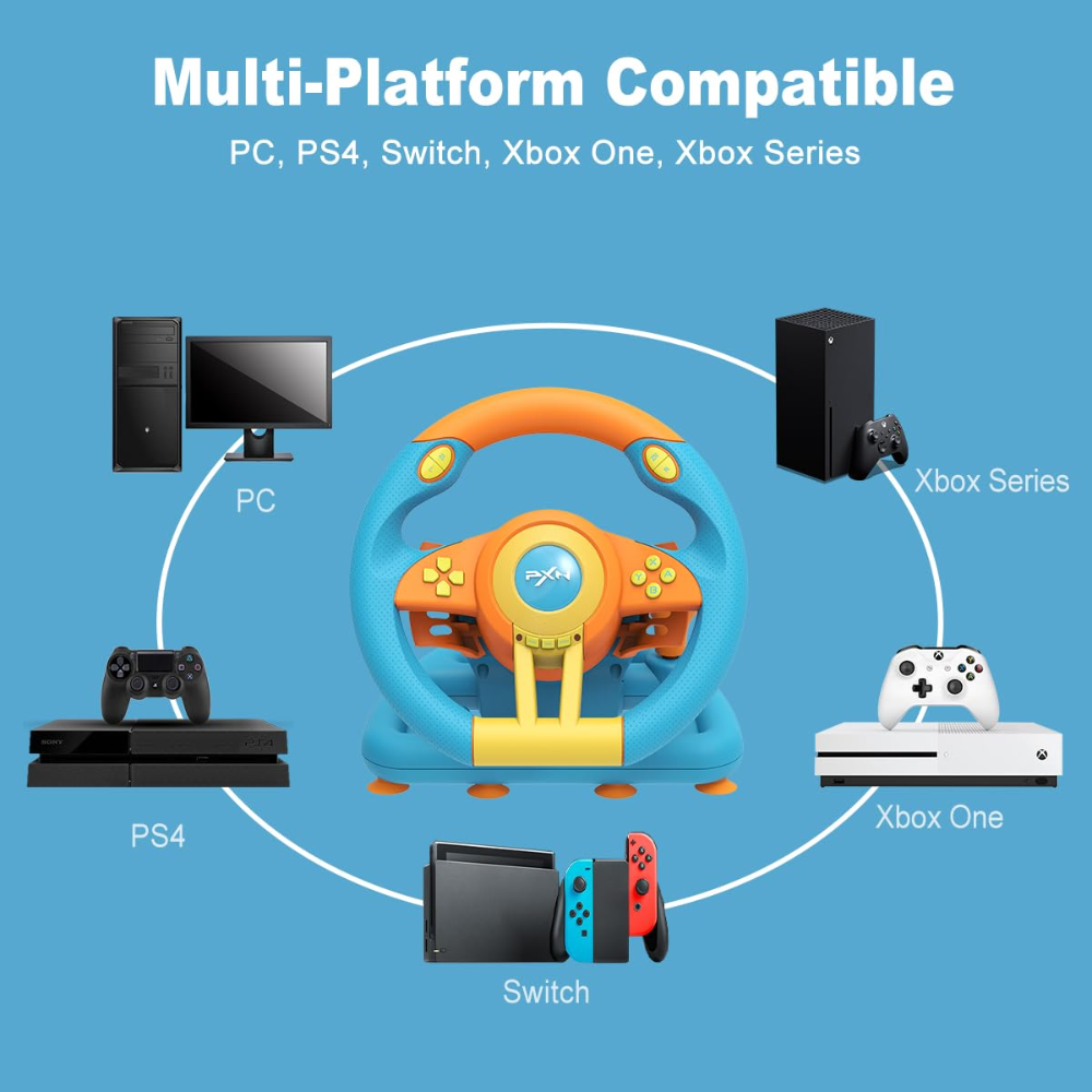 Pxn v3 pro steering wheel for an ultimate 180° gaming racing experience - racing