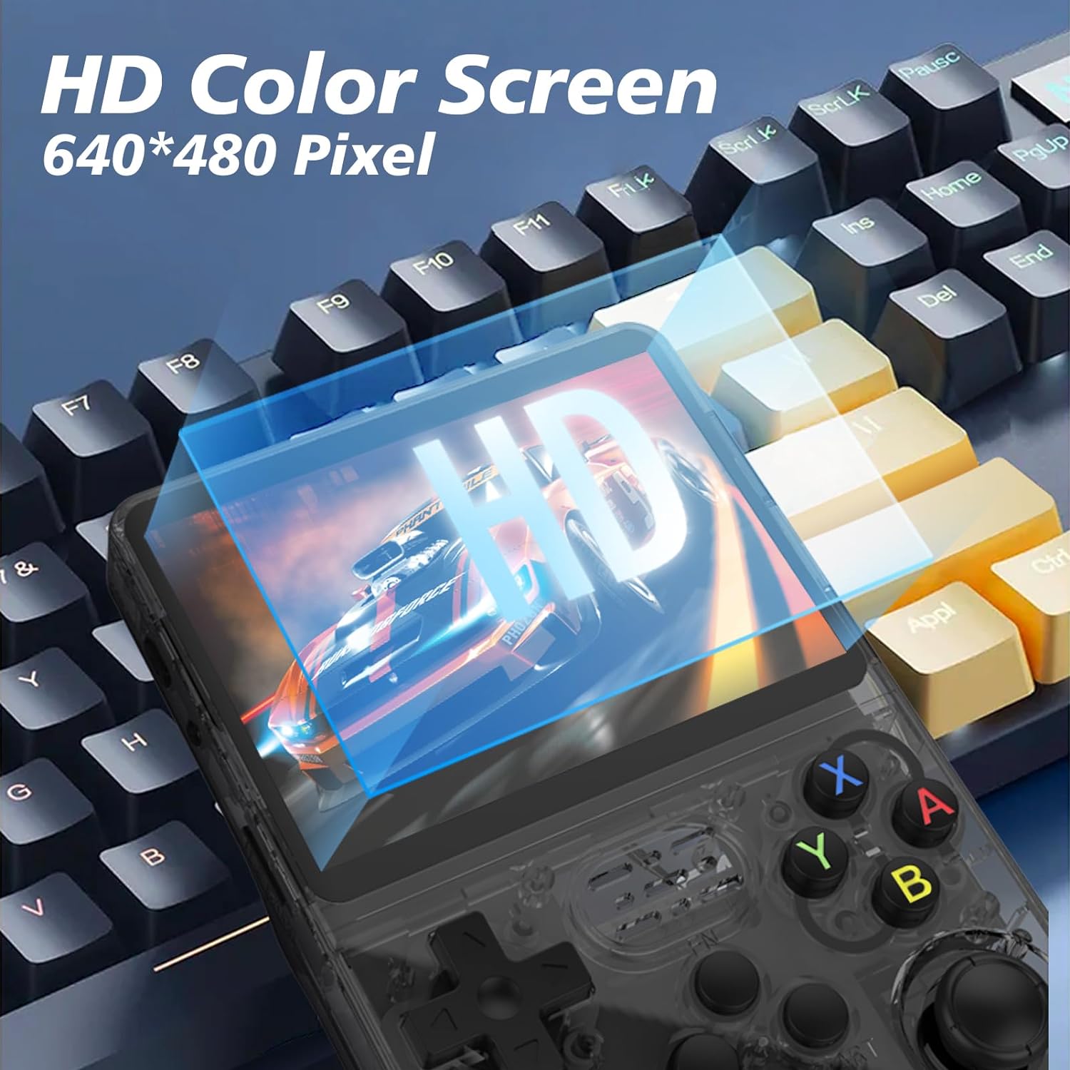 R36S Handheld Game Console 3.5 inch IPS Screen Retro Gaming Console 64G Card