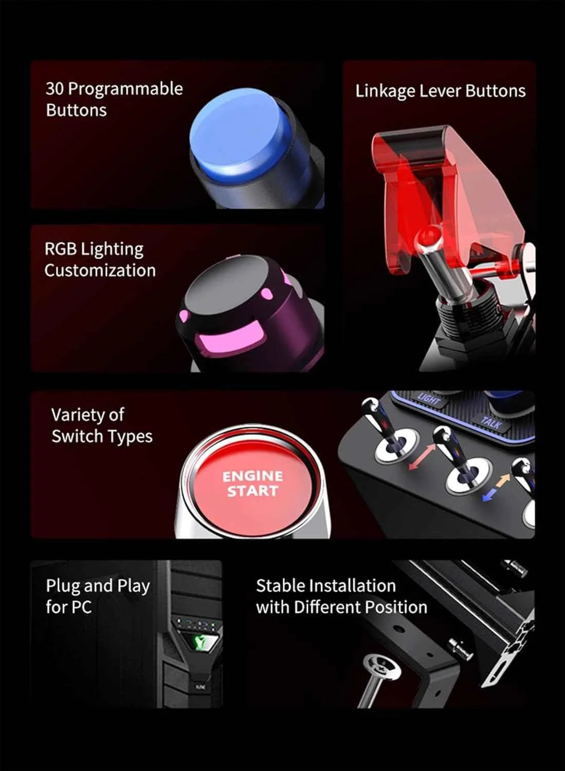 Pxn cb1 racing button box pc usb - simulation racing instrument center control - racing