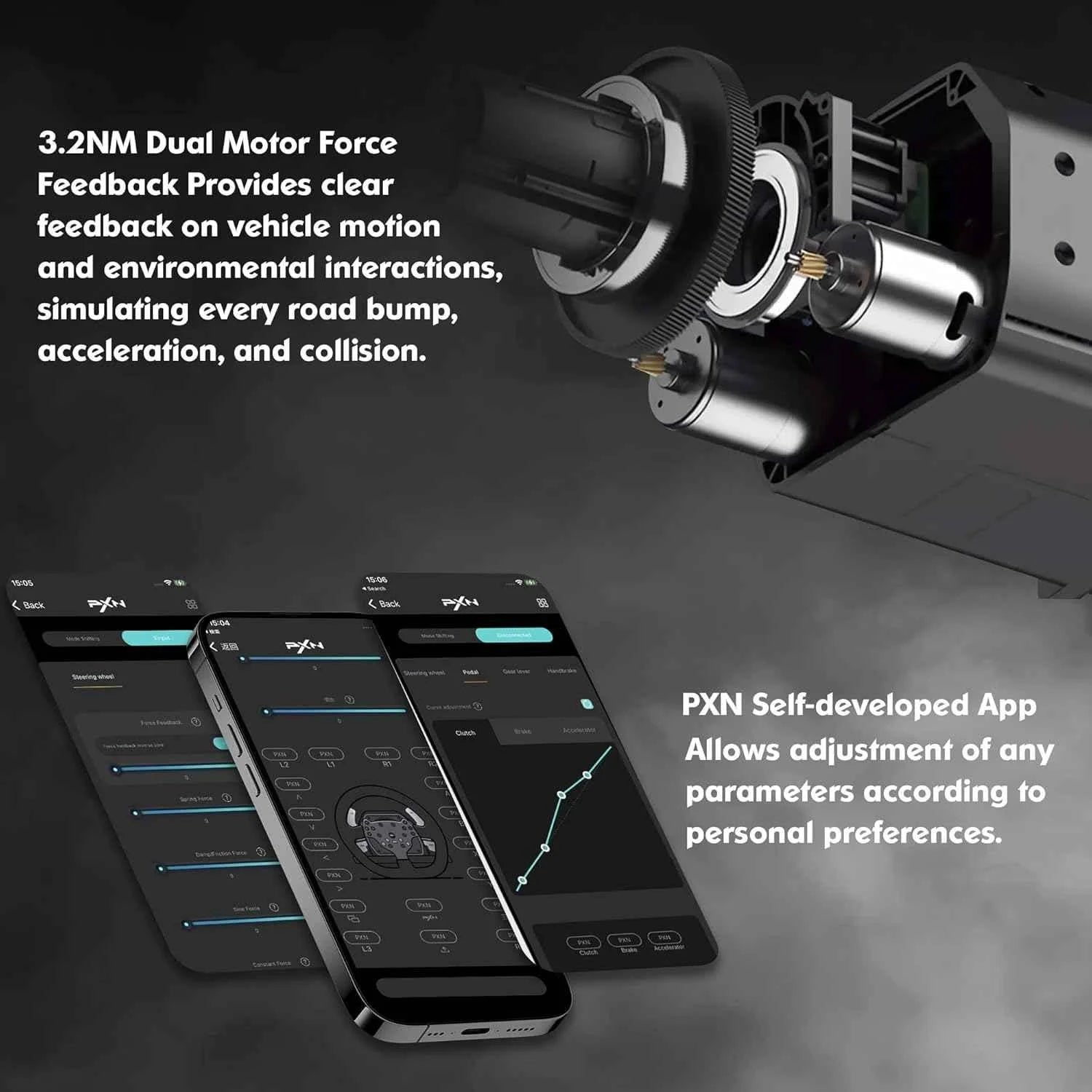 Pxn v99 racing wheel - gaming racing wheel with pedals and driving force feedback - racing