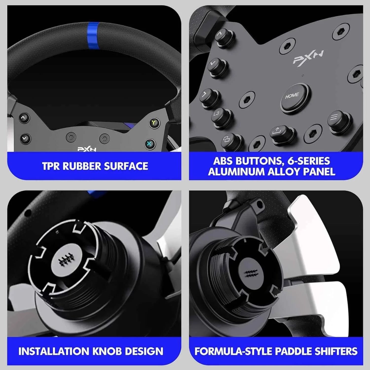 Pxn v99 racing wheel - gaming racing wheel with pedals and driving force feedback - racing