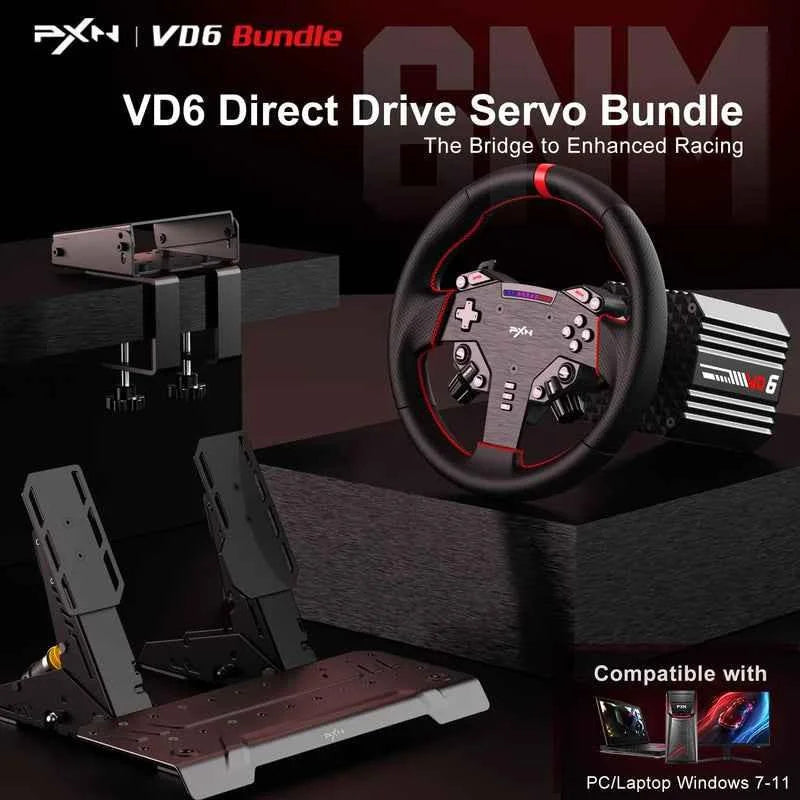 Pxn vd6 bundle: pc steering wheel and pedals - simulators