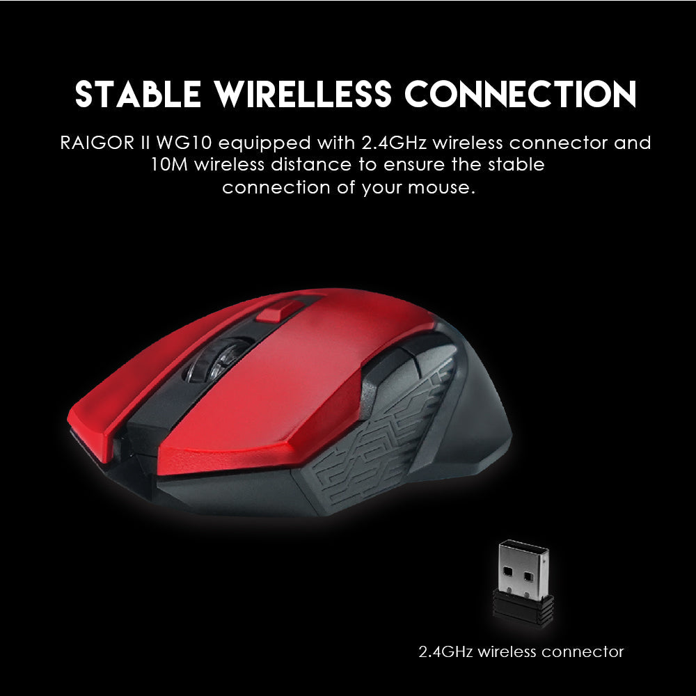 Raigor Ii Wg10 Wireless 2.4ghz Pro-gaming Mouse - Gameonjo