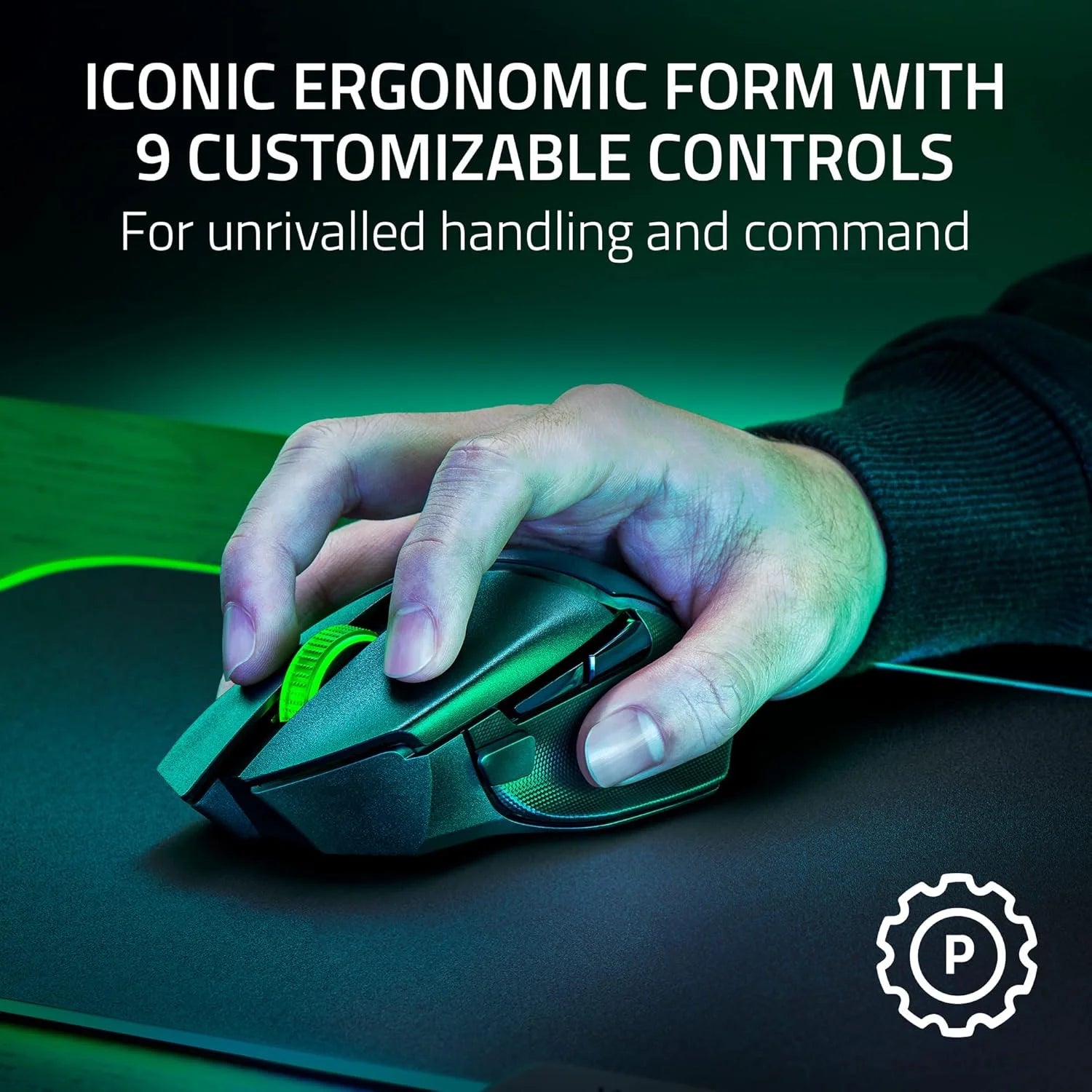 Razer basilisk v3 x hyperspeed customizable wireless gaming mouse: mechanical switches gen-2-5g advanced 18k optical