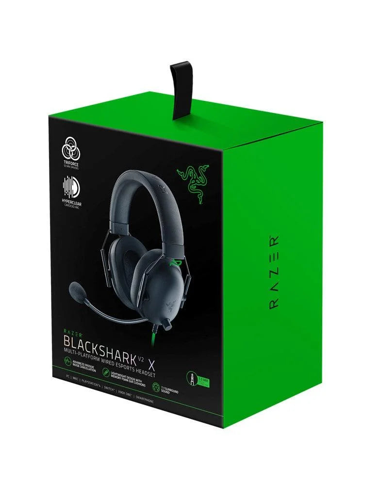 Razer blackshark v2 x 7.1 surround sound 3.5mm audio jack - black - headsets