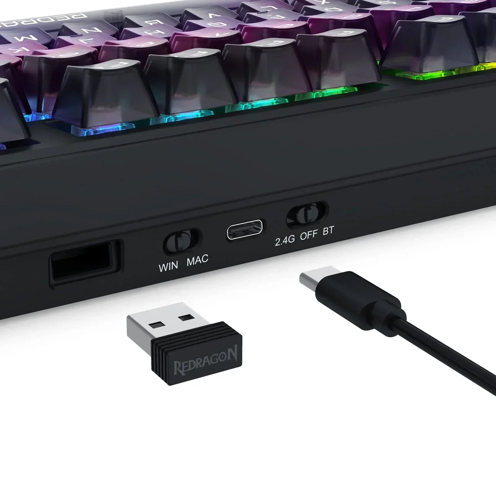Redragon barlette magnetic gaming keyboard amethyst purple (k767-wl-m)